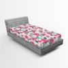 Ambesonne Floral Fitted Sheet, Watercolor Repeating Roses Valentine’s Day Theme Vintage Style Art, Decorative Soft Fabric Bedding All-Round Elastic Pocket, Queen Size, Dark Coral Fawn and Sepia(Pastel Pink Hunter Green)