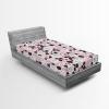 Ambesonne Floral Fitted Sheet, Watercolor Repeating Roses Valentine’s Day Theme Vintage Style Art, Decorative Soft Fabric Bedding All-Round Elastic Pocket, Queen Size, Dark Coral Fawn and Sepia(Charcoal Grey Rose White)