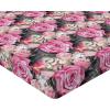 Ambesonne Floral Fitted Sheet, Watercolor Repeating Roses Valentine’s Day Theme Vintage Style Art, Decorative Soft Fabric Bedding All-Round Elastic Pocket, Queen Size, Dark Coral Fawn and Sepia(Pale Fuchsia and Slate Brown)