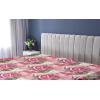 Ambesonne Floral Fitted Sheet, Watercolor Repeating Roses Valentine’s Day Theme Vintage Style Art, Decorative Soft Fabric Bedding All-Round Elastic Pocket, Queen Size, Dark Coral Fawn and Sepia(Pastel Pink and Reseda Green)