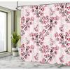 Ambesonne Floral Shower Curtain, Nature Inspired Blush Flowers on Tree Branches Romantic Season Art Design, Cloth Fabric Bathroom Decor Set with Hooks, 69″ W x 70″ L, Rose Ruby Black