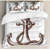 Ambesonne Heart Duvet Cover Sets, Repetitive Romantic Plaid Motif Hearts Valentines, Bedding Set with 2 Duvet Covers & 4 Pillowcases, 2 Pack King Size, Champagne Multicolor(Chocolate and White)
