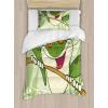 Ambesonne Heart Duvet Cover Sets, Repetitive Romantic Plaid Motif Hearts Valentines, Bedding Set with 2 Duvet Covers & 4 Pillowcases, 2 Pack King Size, Champagne Multicolor(Pastel Green Multicolor)