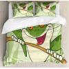 Ambesonne Heart Duvet Cover Sets, Repetitive Romantic Plaid Motif Hearts Valentines, Bedding Set with 2 Duvet Covers & 4 Pillowcases, 2 Pack King Size, Champagne Multicolor(Pastel Green Multicolor)