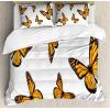 Ambesonne Heart Duvet Cover Sets, Repetitive Romantic Plaid Motif Hearts Valentines, Bedding Set with 2 Duvet Covers & 4 Pillowcases, 2 Pack King Size, Champagne Multicolor(Earth Yellow Orange)