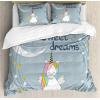 Ambesonne Heart Duvet Cover Sets, Repetitive Romantic Plaid Motif Hearts Valentines, Bedding Set with 2 Duvet Covers & 4 Pillowcases, 2 Pack King Size, Champagne Multicolor(Blue Grey Multicolor)