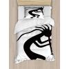Ambesonne Heart Duvet Cover Sets, Repetitive Romantic Plaid Motif Hearts Valentines, Bedding Set with 2 Duvet Covers & 4 Pillowcases, 2 Pack King Size, Champagne Multicolor(Dark Taupe and White)