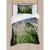 Ambesonne Heart Duvet Cover Sets, Repetitive Romantic Plaid Motif Hearts Valentines, Bedding Set with 2 Duvet Covers & 4 Pillowcases, 2 Pack King Size, Champagne Multicolor(Olive Green Multicolor)