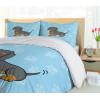 Ambesonne I Love You More Duvet Cover Sets, Pink Rats with Tangled Tails Forming a Heart Valentines, Bedding Set with 2 Duvet Covers & 4 Pillowcases, 2 Pack Queen Size, Pale Pink Cocoa Yellow(Blue Brown Dark Taupe)