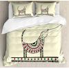 Ambesonne I Love You More Duvet Cover Sets, Pink Rats with Tangled Tails Forming a Heart Valentines, Bedding Set with 2 Duvet Covers & 4 Pillowcases, 2 Pack Queen Size, Pale Pink Cocoa Yellow(Beige Red Fern Green)