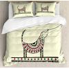 Ambesonne I Love You More Duvet Cover Sets, Pink Rats with Tangled Tails Forming a Heart Valentines, Bedding Set with 2 Duvet Covers & 4 Pillowcases, 2 Pack Queen Size, Pale Pink Cocoa Yellow(Beige Red Fern Green)