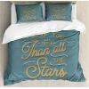 Ambesonne I Love You More Duvet Cover Sets, Pink Rats with Tangled Tails Forming a Heart Valentines, Bedding Set with 2 Duvet Covers & 4 Pillowcases, 2 Pack Queen Size, Pale Pink Cocoa Yellow(Slate Blue Amber)