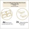 Ambesonne I Love You More Duvet Cover Sets, Pink Rats with Tangled Tails Forming a Heart Valentines, Bedding Set with 2 Duvet Covers & 4 Pillowcases, 2 Pack Queen Size, Pale Pink Cocoa Yellow(Dark Brown Mint Green)