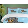 Ambesonne I Love You More Duvet Cover Sets, Pink Rats with Tangled Tails Forming a Heart Valentines, Bedding Set with 2 Duvet Covers & 4 Pillowcases, 2 Pack Queen Size, Pale Pink Cocoa Yellow(Blue Brown Dark Taupe)