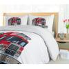 Ambesonne I Love You More Duvet Cover Sets, Pink Rats with Tangled Tails Forming a Heart Valentines, Bedding Set with 2 Duvet Covers & 4 Pillowcases, 2 Pack Queen Size, Pale Pink Cocoa Yellow(Pale Grey Red)
