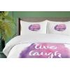 Ambesonne I Love You More Duvet Cover Sets, Pink Rats with Tangled Tails Forming a Heart Valentines, Bedding Set with 2 Duvet Covers & 4 Pillowcases, 2 Pack Queen Size, Pale Pink Cocoa Yellow(Purple Rose)