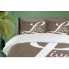 Ambesonne I Love You More Duvet Cover Sets, Pink Rats with Tangled Tails Forming a Heart Valentines, Bedding Set with 2 Duvet Covers & 4 Pillowcases, 2 Pack Queen Size, Pale Pink Cocoa Yellow(Brown White Pale Brown)