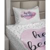Ambesonne I Love You More Sheet Set, Pink Rats with Tangled Tails Forming a Heart Valentines, Fitted and Flat Sheet with Pillowcases Bedding Accent 4 Piece Set, Full, Pale Pink Cocoa Yellow(Pale Pink Lavender Black)