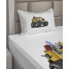 Ambesonne I Love You More Sheet Set, Pink Rats with Tangled Tails Forming a Heart Valentines, Fitted and Flat Sheet with Pillowcases Bedding Accent 4 Piece Set, Full, Pale Pink Cocoa Yellow(Burgundy Yellow Black)