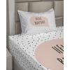 Ambesonne I Love You More Sheet Set, Pink Rats with Tangled Tails Forming a Heart Valentines, Fitted and Flat Sheet with Pillowcases Bedding Accent 4 Piece Set, Full, Pale Pink Cocoa Yellow(Blush Black)