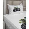 Ambesonne I Love You More Sheet Set, Pink Rats with Tangled Tails Forming a Heart Valentines, Fitted and Flat Sheet with Pillowcases Bedding Accent 4 Piece Set, Full, Pale Pink Cocoa Yellow(Apple Green Dark Taupe)