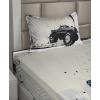 Ambesonne I Love You More Sheet Set, Pink Rats with Tangled Tails Forming a Heart Valentines, Fitted and Flat Sheet with Pillowcases Bedding Accent 4 Piece Set, Full, Pale Pink Cocoa Yellow(Ivory Blue Black)