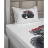 Ambesonne I Love You More Sheet Set, Pink Rats with Tangled Tails Forming a Heart Valentines, Fitted and Flat Sheet with Pillowcases Bedding Accent 4 Piece Set, Full, Pale Pink Cocoa Yellow(Night Blue Red)