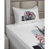 Ambesonne I Love You More Sheet Set, Pink Rats with Tangled Tails Forming a Heart Valentines, Fitted and Flat Sheet with Pillowcases Bedding Accent 4 Piece Set, Full, Pale Pink Cocoa Yellow(Red White Blue)