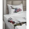 Ambesonne I Love You More Sheet Set, Pink Rats with Tangled Tails Forming a Heart Valentines, Fitted and Flat Sheet with Pillowcases Bedding Accent 4 Piece Set, Full, Pale Pink Cocoa Yellow(Blue Grey Red)