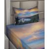 Ambesonne I Love You More Sheet Set, Pink Rats with Tangled Tails Forming a Heart Valentines, Fitted and Flat Sheet with Pillowcases Bedding Accent 4 Piece Set, Full, Pale Pink Cocoa Yellow(Forest Green Sky Blue)