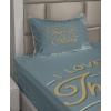 Ambesonne I Love You More Sheet Set, Pink Rats with Tangled Tails Forming a Heart Valentines, Fitted and Flat Sheet with Pillowcases Bedding Accent 4 Piece Set, Full, Pale Pink Cocoa Yellow(Slate Blue Amber)
