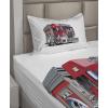 Ambesonne I Love You More Sheet Set, Pink Rats with Tangled Tails Forming a Heart Valentines, Fitted and Flat Sheet with Pillowcases Bedding Accent 4 Piece Set, Full, Pale Pink Cocoa Yellow(Pale Grey Red)