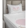 Ambesonne I Love You More Sheet Set, Pink Rats with Tangled Tails Forming a Heart Valentines, Fitted and Flat Sheet with Pillowcases Bedding Accent 4 Piece Set, Full, Pale Pink Cocoa Yellow(Pale Pink Cocoa Yellow)