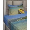 Ambesonne I Love You More Sheet Set, Pink Rats with Tangled Tails Forming a Heart Valentines, Fitted and Flat Sheet with Pillowcases Bedding Accent 4 Piece Set, Full, Pale Pink Cocoa Yellow(Lime Green Turquoise)