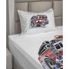 Ambesonne I Love You More Sheet Set, Pink Rats with Tangled Tails Forming a Heart Valentines, Fitted and Flat Sheet with Pillowcases Bedding Accent 4 Piece Set, Full, Pale Pink Cocoa Yellow(Pale Blue Scarlet)