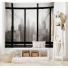 Ambesonne City Tapestry, Philadelphia City Rooftop View Through Window Skyline Landmark Rooftop Travel, Wide Wall Hanging for Bedroom Living Room Dorm, 60″ X 40″, Grey Black