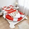 Ambesonne Coastal Sheet Set, Heart Shaped Belt Valentine Love Affection Honeymoon Romantic Theme Art, Fitted and Flat Sheet with Pillowcases Bedding Accent 4 Piece Set, King, Orange White Cream