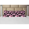 Ambesonne Diamonds Body Pillow Case Cover with Zipper, Romantic Pink Heart Stones on Black Background Valentines Day Theme, Decorative Accent Long Pillowcase, 21″ x 54″, Pale Pink Black