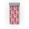 Ambesonne Floral Fitted Sheet, Watercolor Repeating Roses Valentine’s Day Theme Vintage Style Art, Decorative Soft Fabric Bedding All-Round Elastic Pocket, Queen Size, Dark Coral Fawn and Sepia(Pastel Pink and Reseda Green)
