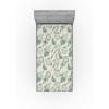 Ambesonne Floral Fitted Sheet, Watercolor Repeating Roses Valentine’s Day Theme Vintage Style Art, Decorative Soft Fabric Bedding All-Round Elastic Pocket, Queen Size, Dark Coral Fawn and Sepia(Pale Teal and Peacock Green)