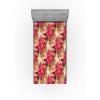 Ambesonne Floral Fitted Sheet, Watercolor Repeating Roses Valentine’s Day Theme Vintage Style Art, Decorative Soft Fabric Bedding All-Round Elastic Pocket, Queen Size, Dark Coral Fawn and Sepia(Dark Coral and Olive Green)