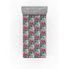 Ambesonne Floral Fitted Sheet, Watercolor Repeating Roses Valentine’s Day Theme Vintage Style Art, Decorative Soft Fabric Bedding All-Round Elastic Pocket, Queen Size, Dark Coral Fawn and Sepia(Pastel Pink and Fern Green)