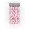 Ambesonne Floral Fitted Sheet, Watercolor Repeating Roses Valentine’s Day Theme Vintage Style Art, Decorative Soft Fabric Bedding All-Round Elastic Pocket, Queen Size, Dark Coral Fawn and Sepia(Pale Pink Blush and White)