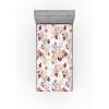 Ambesonne Floral Fitted Sheet, Watercolor Repeating Roses Valentine’s Day Theme Vintage Style Art, Decorative Soft Fabric Bedding All-Round Elastic Pocket, Queen Size, Dark Coral Fawn and Sepia(Lavender Blue and Pale Salmon)