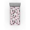 Ambesonne Floral Fitted Sheet, Watercolor Repeating Roses Valentine’s Day Theme Vintage Style Art, Decorative Soft Fabric Bedding All-Round Elastic Pocket, Queen Size, Dark Coral Fawn and Sepia(Charcoal Grey Rose White)