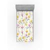 Ambesonne Floral Fitted Sheet, Watercolor Repeating Roses Valentine’s Day Theme Vintage Style Art, Decorative Soft Fabric Bedding All-Round Elastic Pocket, Queen Size, Dark Coral Fawn and Sepia(Dark Yellow and Soft Pink)