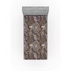 Ambesonne Floral Fitted Sheet, Watercolor Repeating Roses Valentine’s Day Theme Vintage Style Art, Decorative Soft Fabric Bedding All-Round Elastic Pocket, Queen Size, Dark Coral Fawn and Sepia(Dark Taupe and Sand Brown)