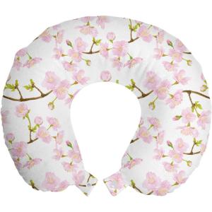 Ambesonne Diamonds Travel Pillow Neck Rest, Romantic Pink Heart Stones on Black Background Valentines Day Theme, Memory Foam Traveling Accessory for Airplane and Car, 12″, Pale Pink Black(Pink Fawn)