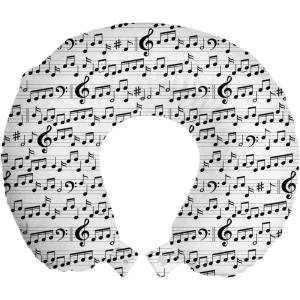 Ambesonne Diamonds Travel Pillow Neck Rest, Romantic Pink Heart Stones on Black Background Valentines Day Theme, Memory Foam Traveling Accessory for Airplane and Car, 12″, Pale Pink Black(White Black)