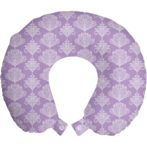 Ambesonne Diamonds Travel Pillow Neck Rest, Romantic Pink Heart Stones on Black Background Valentines Day Theme, Memory Foam Traveling Accessory for Airplane and Car, 12″, Pale Pink Black(Lilac White)